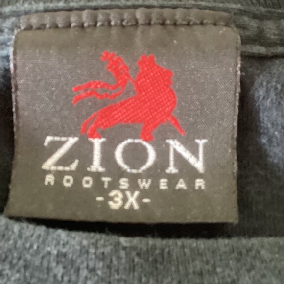 Bob Marley Graphic Tee Zion Rootswear 3X 100% Cotton Black With Red Yellow Green - Picture 3 of 12